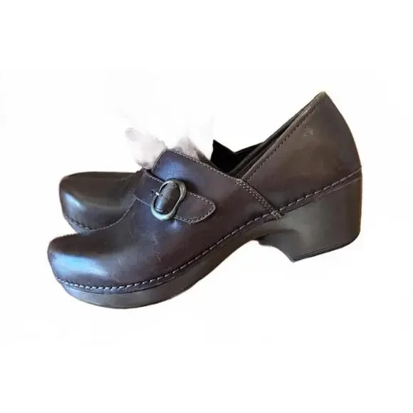 Dansko Tamara Women's Brown Leather Clogs Size 39 - Picture 6 of 8